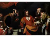 Das Gleichnis vom Zinsgroschen by Bernardo Strozzi, oil on canvas, offered Mar 2026