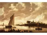 Flusslandschaft mit Segelboot by Jan Jozefsz. van Goyen, oil on panel, sold Dec 2022
