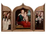 Spätgotischer Klappaltar (hausaltar) by Jan van Scorel, oil, sold Jul 2018