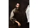 Bildnis des Philosophen Thales mit Papierrotulus by Jusepe de Ribera, oil on canvas, sold Mar 2026