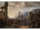 Grosse Kauffahrteiszene by Antoon Goubau, oil on canvas, sold Jun 2024