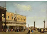 Vedute mit Piazetta und Dogenpalast by Apollonio Facchinetti, oil on canvas, sold Dec 2023