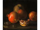 Mit Granatäpfeln by Juan de Zurbarán, oil on canvas, offered Jun 2022