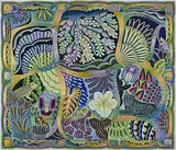 Komposition mit Pflanzen, Frosch und Schmetterling by Willi Hartung, 1974, watercolor, sold Sep 2015