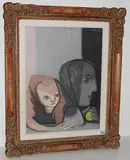 Mère et enfant by Charles Hindenlang, mixed media, sold Sep 2015