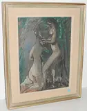 Die Badenden, 1949 by Albert Lindegger, oil on board, sold Sep 2015