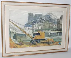 Paris by Aurele Barraud, 1949, mixed media, offered Sep 2015