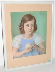 Mädchen mit Ball by Ernst Kreidolf, 1937, pastel, sold Sep 2015
