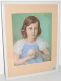 Mädchen mit Ball by Ernst Kreidolf, 1937, pastel, sold Sep 2015