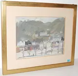 Landschaft mit Häuserzeile by Paul Stöckli, tempera, sold Sep 2015