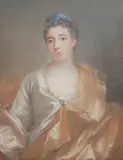 Portrait einer Dame in elfenbeinfarbenem, spitzenbesetzten Kleid by Frankreich, um 1800, pastel, offered Jun 2015
