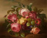 Blumenstilleben by Anton Mollis, oil on canvas, sold Jun 2015