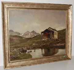 Kapelle "Maria zum Schnee" am Schwarzsee by Josef Burger, oil on canvas, sold Jun 2015