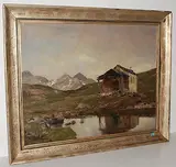 Kapelle "Maria zum Schnee" am Schwarzsee by Josef Burger, oil on canvas, sold Jun 2015