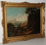 Bei einer Eremitenklause by Alois Heinz, oil on canvas, sold Jun 2015