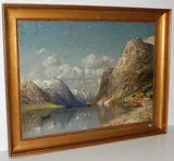 Fjordlandschaft by Karl Kaufmann, oil on canvas, sold Jun 2015