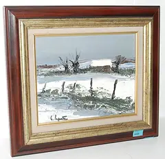 Winterlandschaft by Georges Laporte, oil on canvas, sold Jun 2015