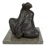 Seated Woman by R. C. Gorman, 1977, bronze sculpture, sold Feb 2024