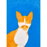 The Adolescent Cat by Joan Brown, 1983, lithograph in colors, sold Feb 2024