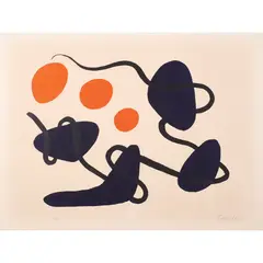 Composition by Alexander Calder, 1972, lithograph in color, sold Feb 2024