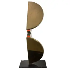 Folded Circle/Double by Fletcher Benton, 1977, bronze and acrylic lacquer, sold Feb 2024