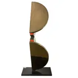 Folded Circle/Double by Fletcher Benton, 1977, bronze and acrylic lacquer, sold Feb 2024