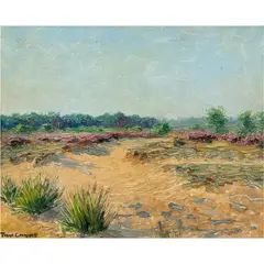Desert Landscape by Joane Cromwell, oil on canvas affixed to board, sold Feb 2024