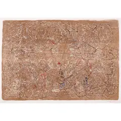 Flight Over Forms by Mark Tobey, 1966, lithograph in colors, sold Feb 2024