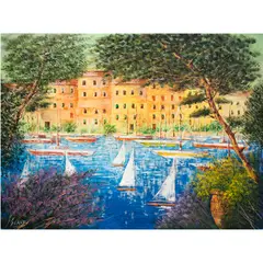 Portofino by Mario Soave, 1991, oil on canvas, sold Feb 2024