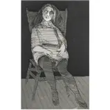 Untitled (Seated Woman) by Theophilus Brown, 1984, etching, sold Feb 2024