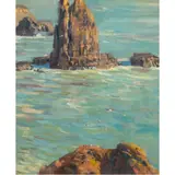 Pinnacle Rock by Karl Eugen Neuhaus, oil on canvas, sold Feb 2024