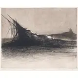 Archive Site by Nathan Oliviera, 1979, aquatint, sold Feb 2024