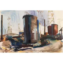 Playa de Rey by Barse Miller, 1939, watercolor, sold Feb 2024
