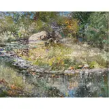 Landscape with Stream by Mary Herrick Ross, 1925, oil on board, sold Feb 2024