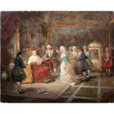 The Marriage by Juan Pablo Salinas Teruel, oil on panel, sold Feb 2024