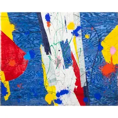 Untitled by Sam Francis, 1983, monotype with woodcut and oil pigment, sold Feb 2024