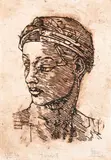 Portrait by Hardus Koekemoer, linocut, sold Mar 2026