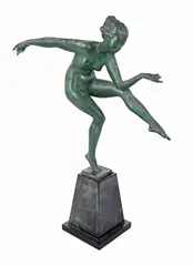 Untitled by Alexandre Joseph Derenne, bronze figurine of a dancer, sold Mar 2026