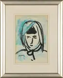 Portrait with Turquoise by Carl Büchner, oil on paper, sold May 2026