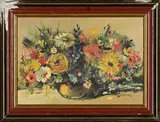 Still Life with Wild Flowers IV by Jan Dingemans, oil on board, sold May 2026