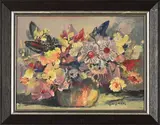 Still Life with Wild Flowers I by Jan Dingemans, oil on board, sold May 2026