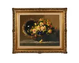 Still Life with Yellow Roses by Hennie Griesel, oil on canvas mounted on board, sold May 2026