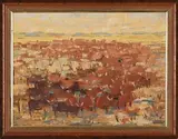 Herd in an Arid Landscape by Gordon Vorster, oil on canvas, sold May 2026