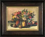 Still Life with Wild Flowers VI by Jan Dingemans, oil on board, sold May 2026