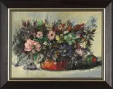 Still Life with Wild Flowers III by Jan Dingemans, oil on board, sold May 2026
