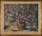 Still Life with Flowers by Wessel Marais, oil on canvas mounted on board, sold May 2026