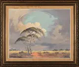 Acacia in a Landscape by Hennie Uys, oil on canvas mounted on board, sold May 2026
