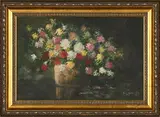 Still Life with Flowers by Jackie Becker, oil on canvas mounted on board, sold May 2026