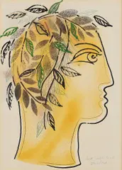 Skander Head by Christo Coetzee, oil and pencil on paper, sold May 2026