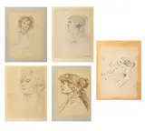 Five Figural Study Scenes by Henri de Toulouse-Lautrec, lithograph in colors, sold May 2025